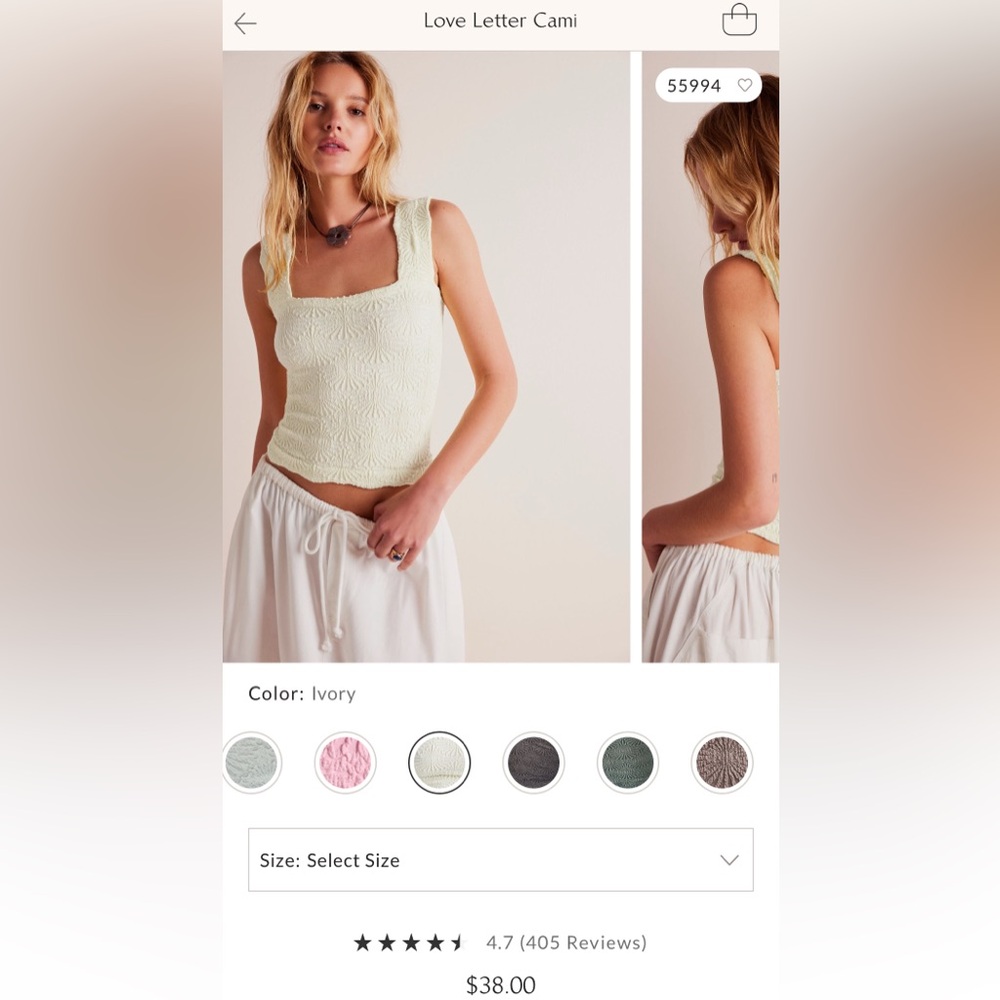 Free People Love Letter Cami